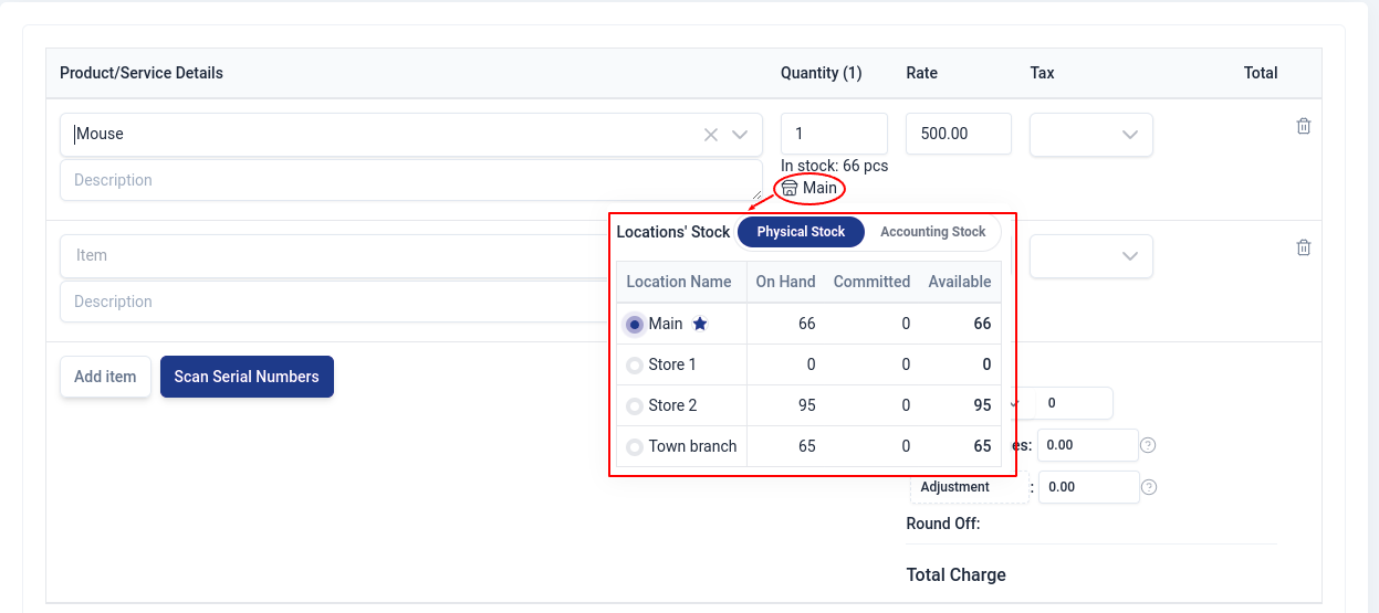 Select Dispatch Location