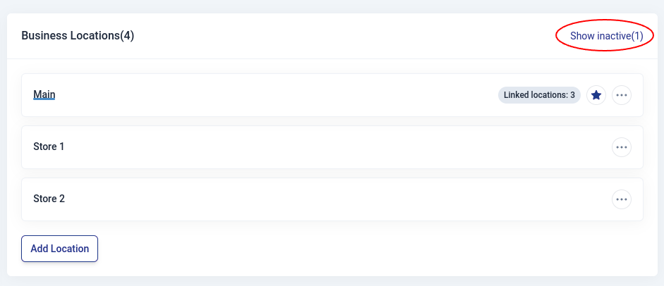 show active locations